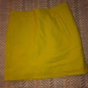 J Crew neon yellow wool skirt